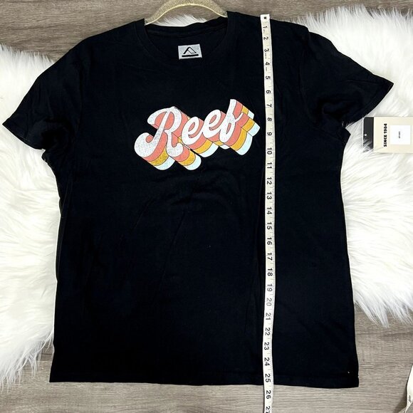 Reef Surf Black Retro Logo Short Sleeve Graphic Tee Womens Medium - Picture 5 of 5